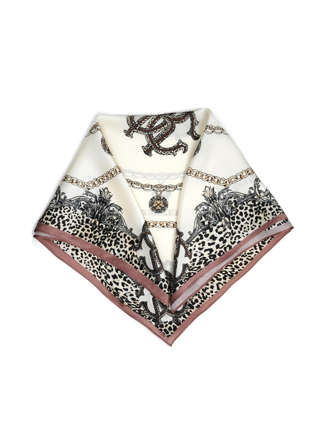 Tom & Eva - Chain and Leopard Silk Scarf