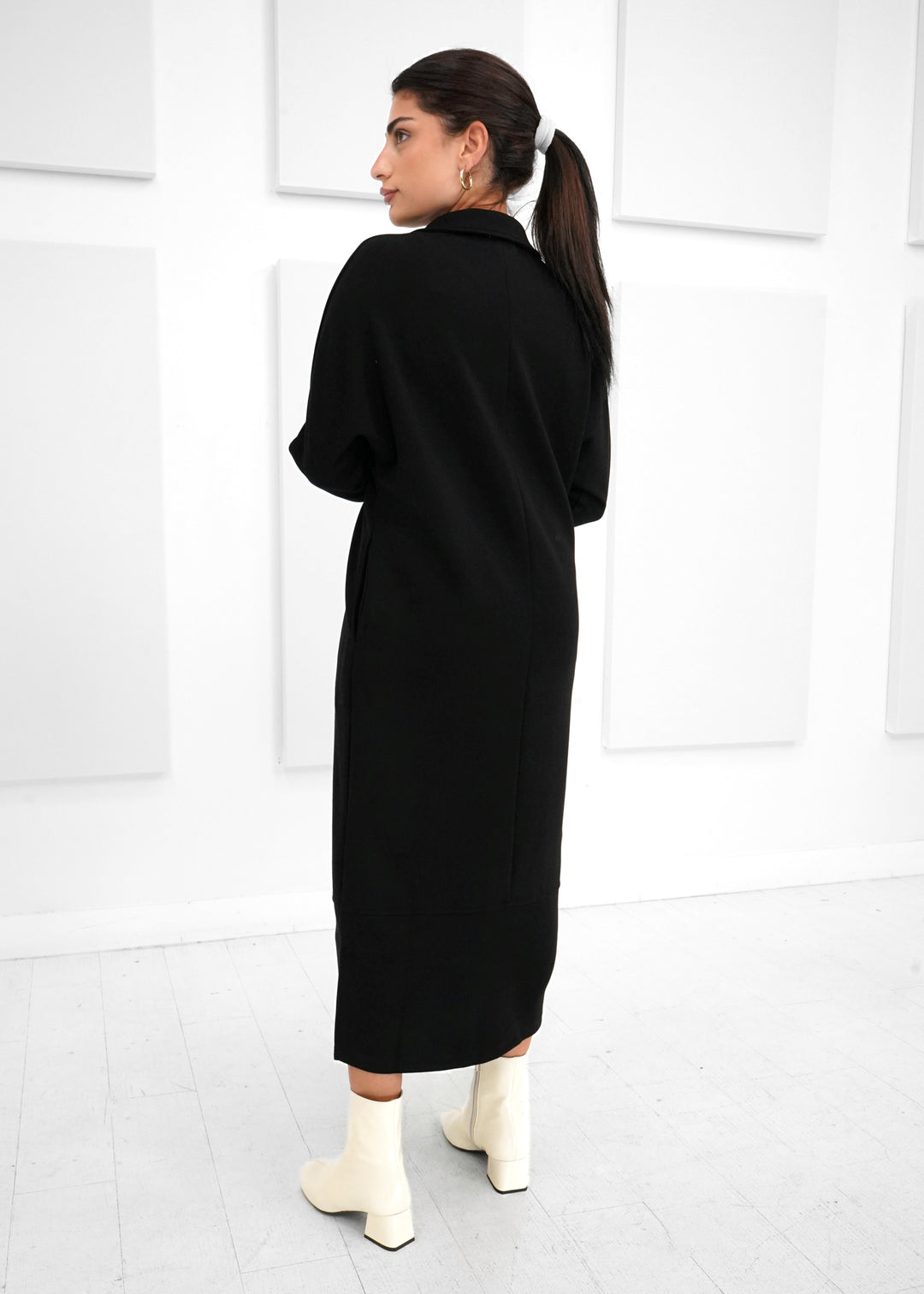 Luxe Modall - Collared Long Sleeve Midi Dress