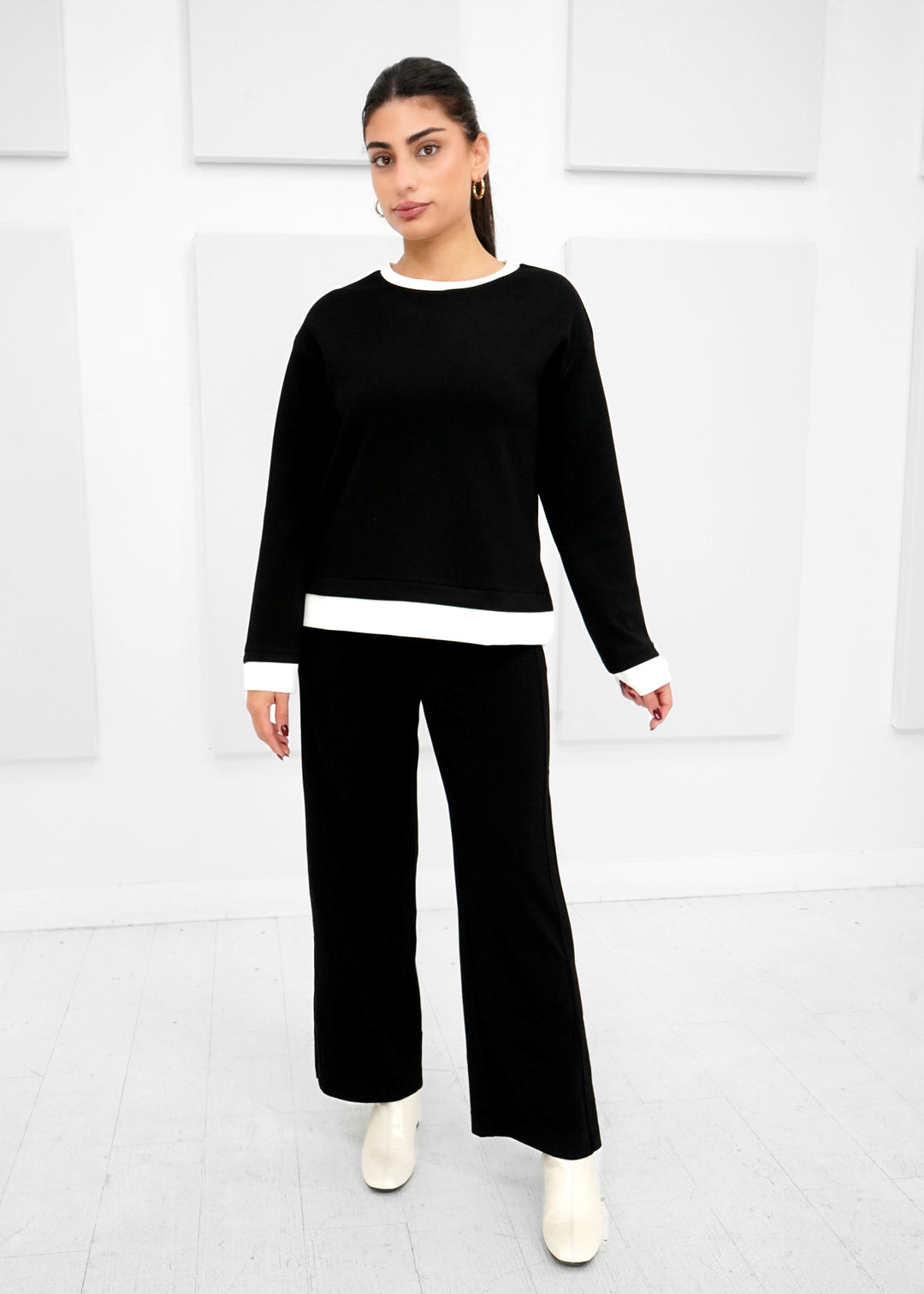 Luxe Modal - Contrast Border Longe Sleeve Top