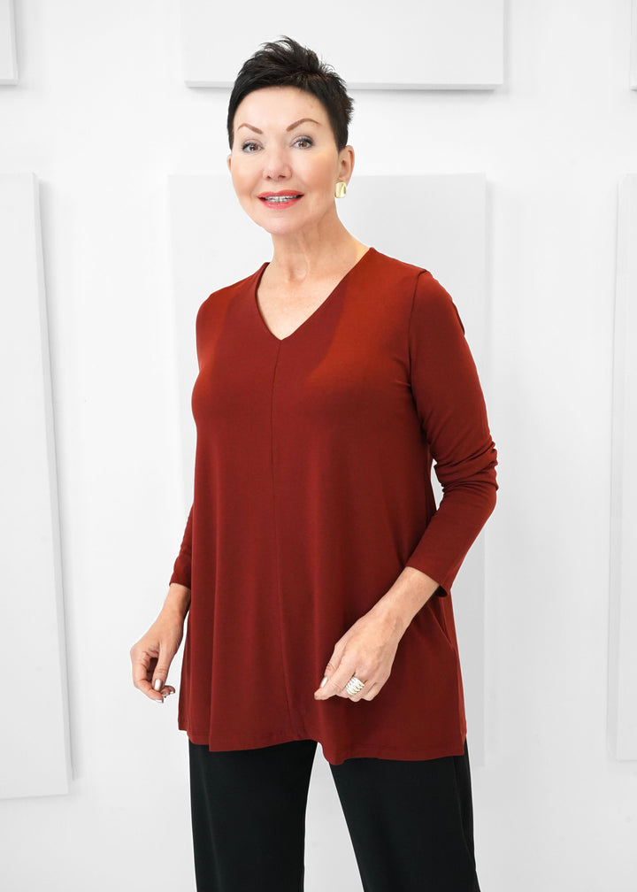 Eileen Fisher - Fine Jersey V-Neck Long Top