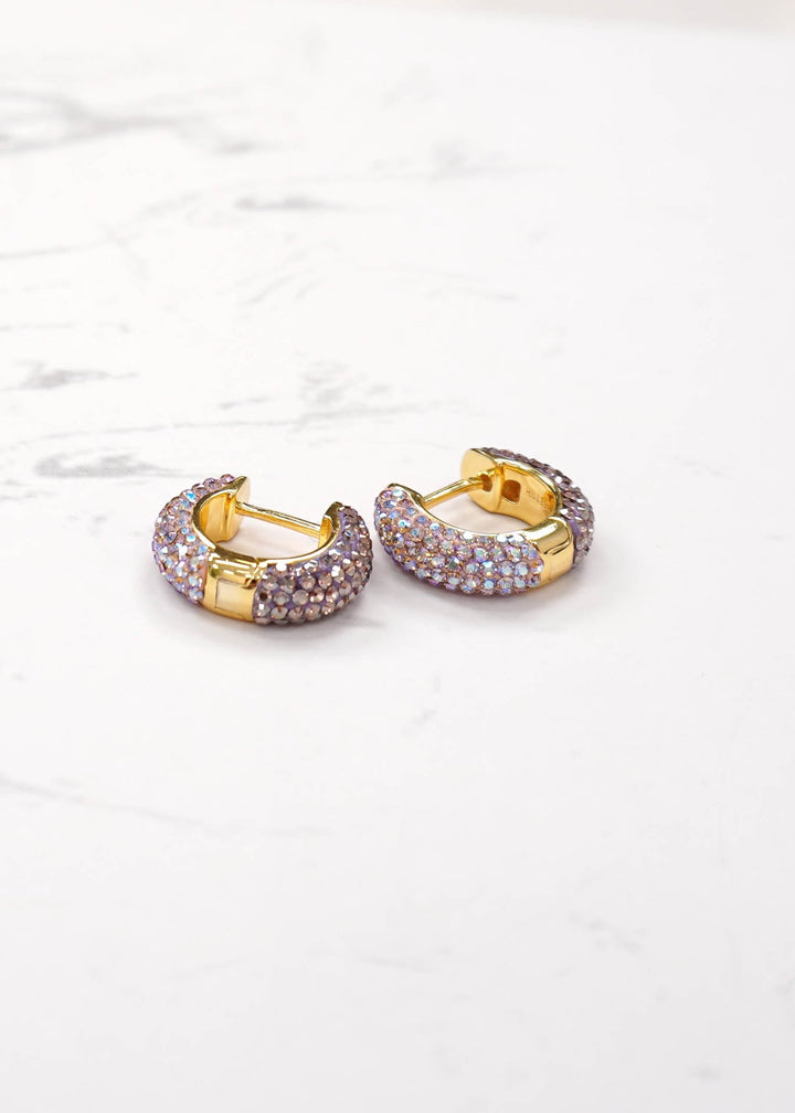 Hilberg & Berk - Small Two-Tone Reversible Sparkle Hoop Earrings