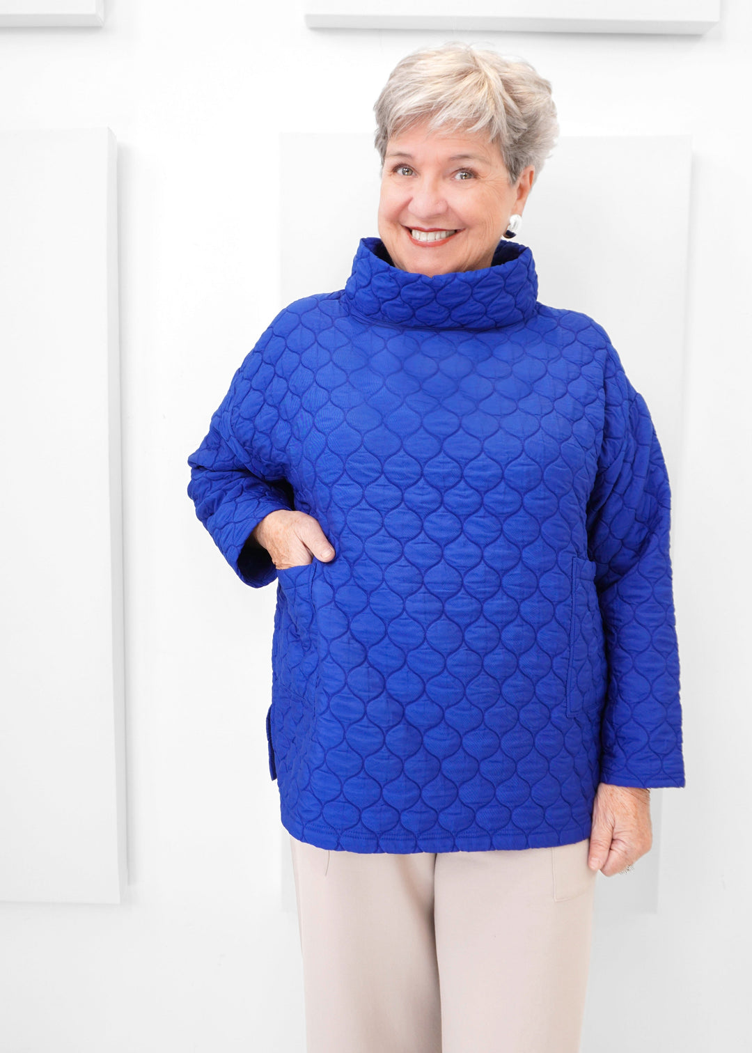 Gilmour - Quilted Mock Neck Top -SALE