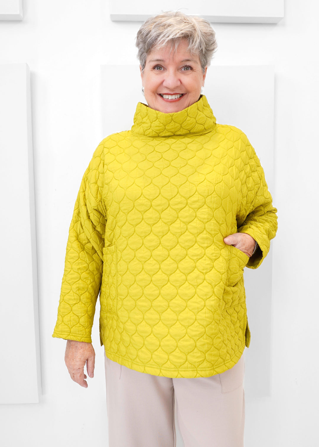 Gilmour - Quilted Mock Neck Top -SALE