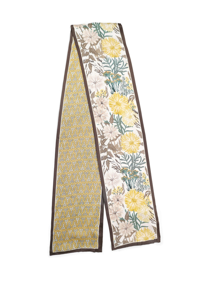 Tom & Eva - Reversible Yellow Contrast Tie Silk Scarf