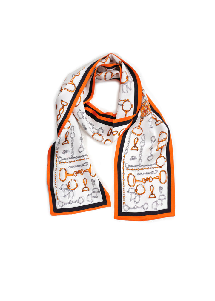 Tom & Eva - Orange Border Tie Scarf