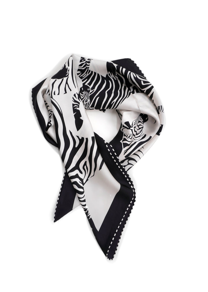 Tom & Eva - Zebra Print Silk Scarf