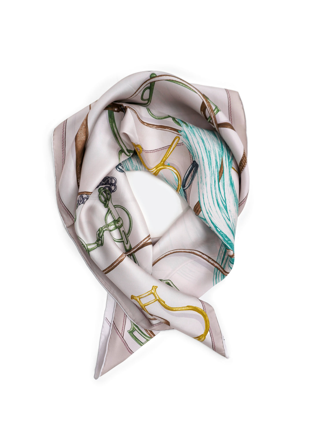 Tom & Eva - Chain Belt Beige Silk Scarf