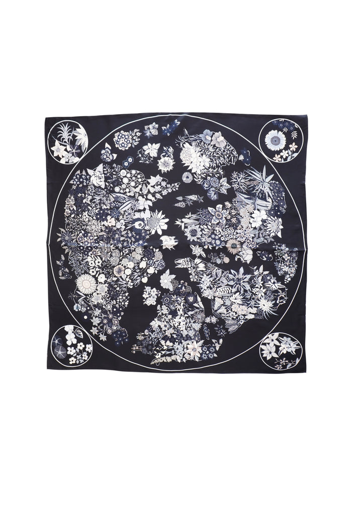 Tom & Eva - Dark Floral Silk Scarf