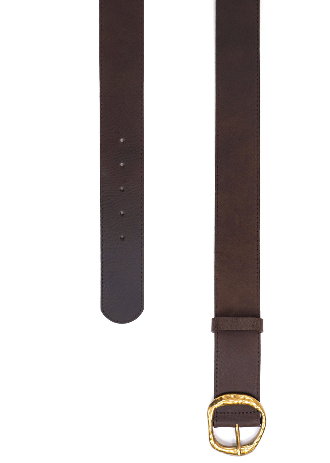 Landes -  Hammered Buckle Leather Belt