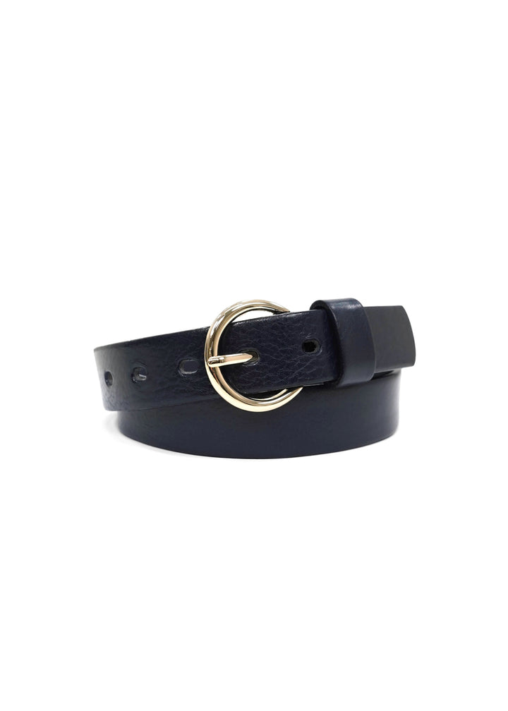 Landes - Round Buckle Leather Belt