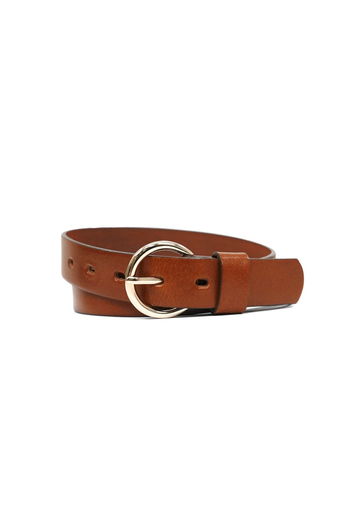 Landes - Round Buckle Leather Belt