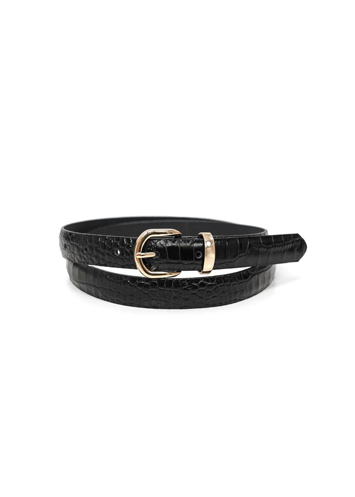 Landes - Croc Embossed Leather Belt