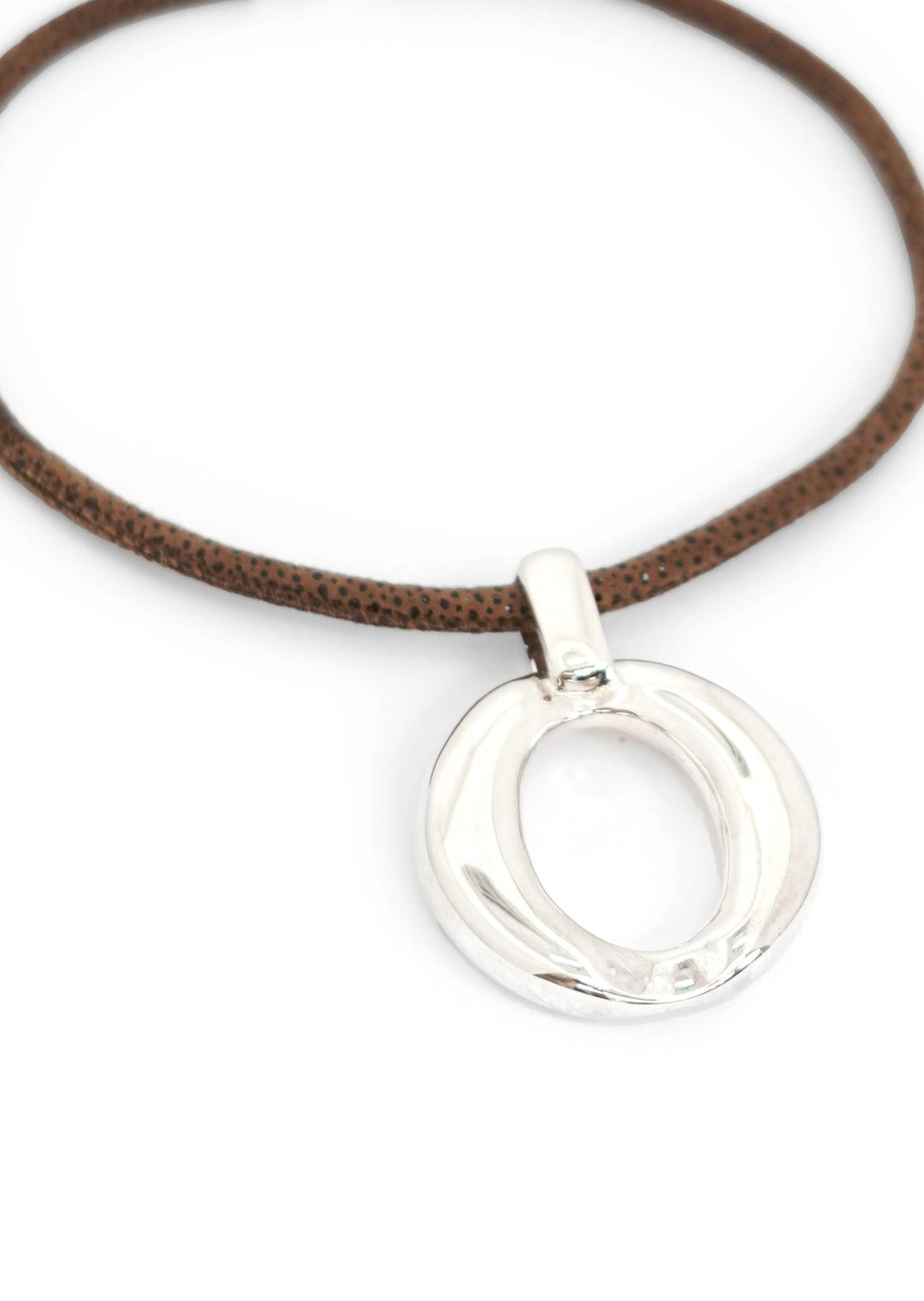 Simon Sebbag - Brown Suede Open Pendant Neckalce