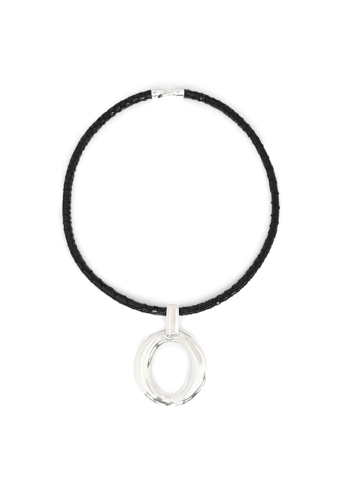 Simon Sebbag - Black Suede Open Pendant Necklace