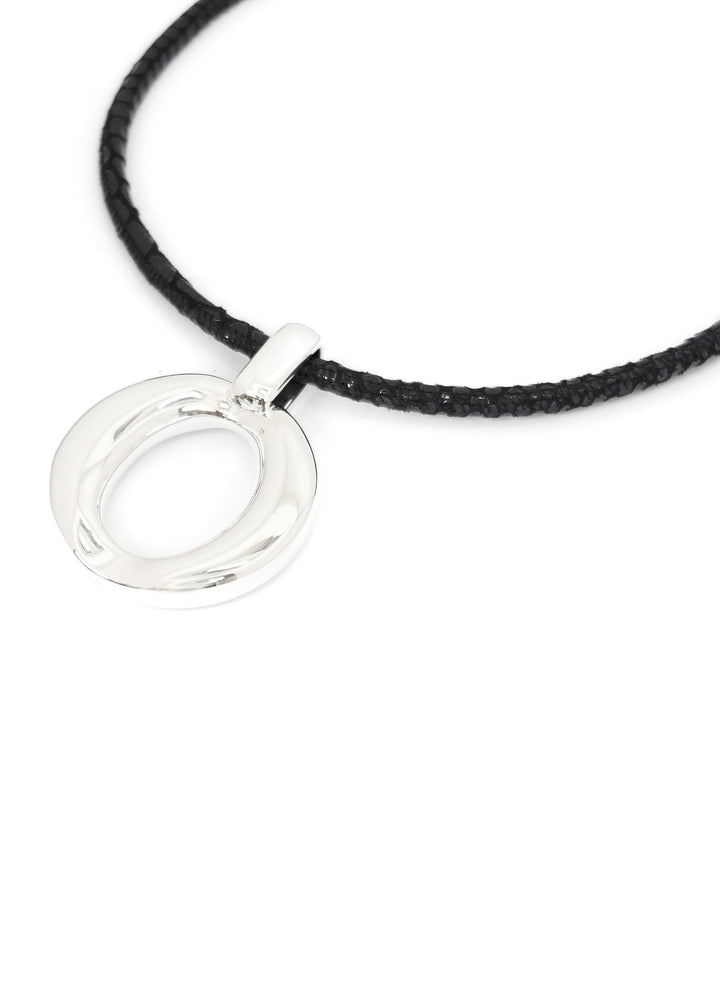 Simon Sebbag - Black Suede Open Pendant Necklace