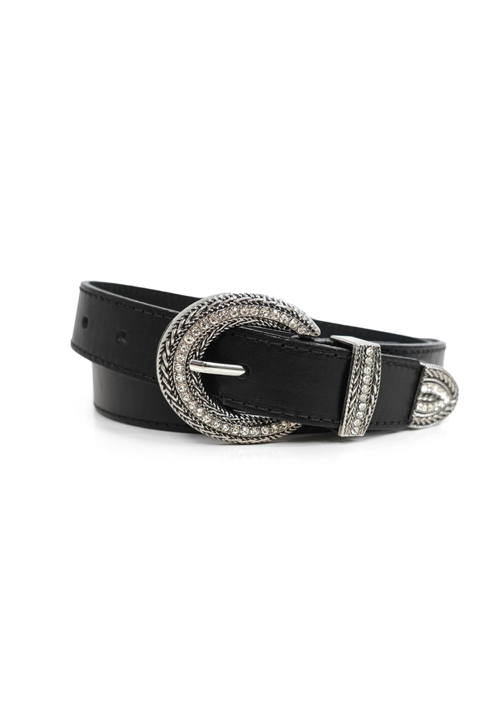 Landes - Rinestone Leather Belt