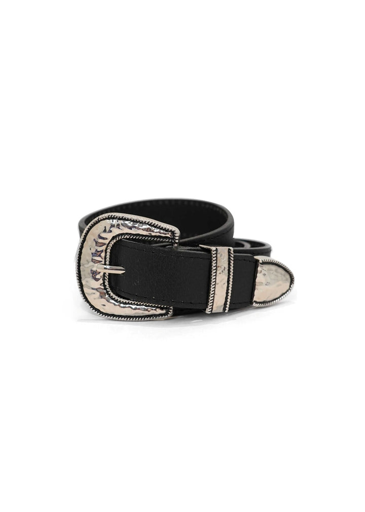 Landes -  Cowboy Silver Buckle Belt