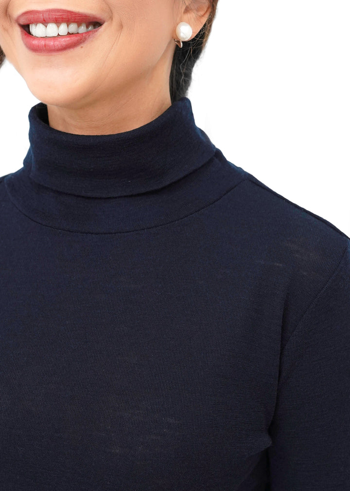 Foil - Fine Merino Polo Neck Top