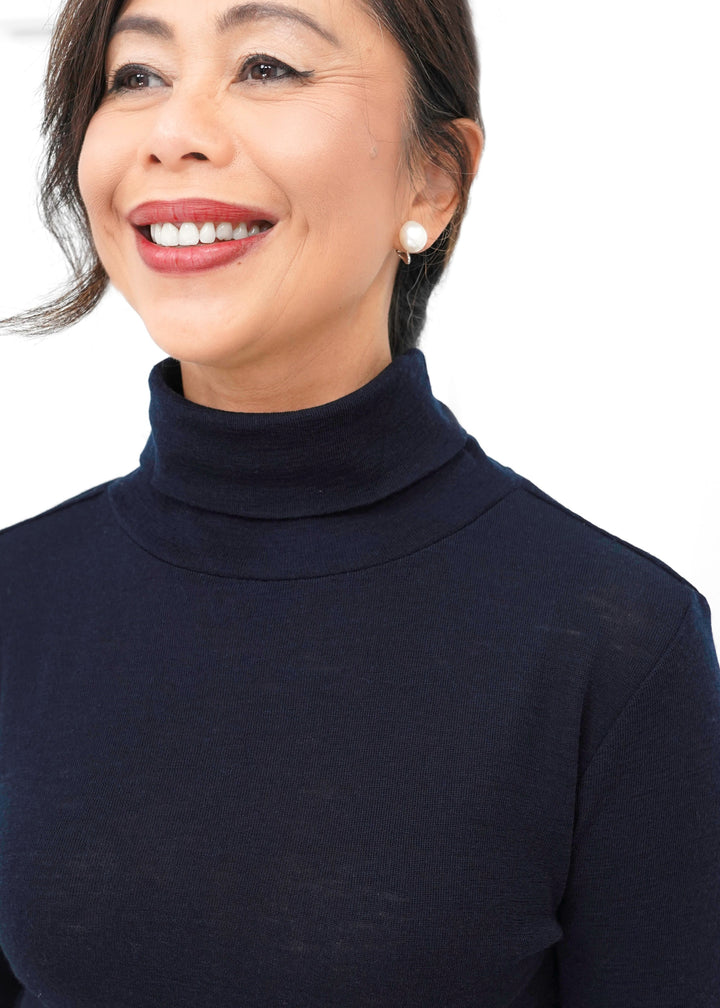 Foil - Fine Merino Polo Neck Top