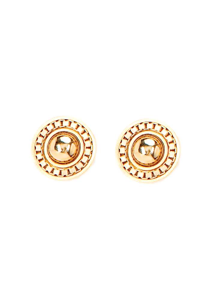 Myka - Box Chain Round Earrings