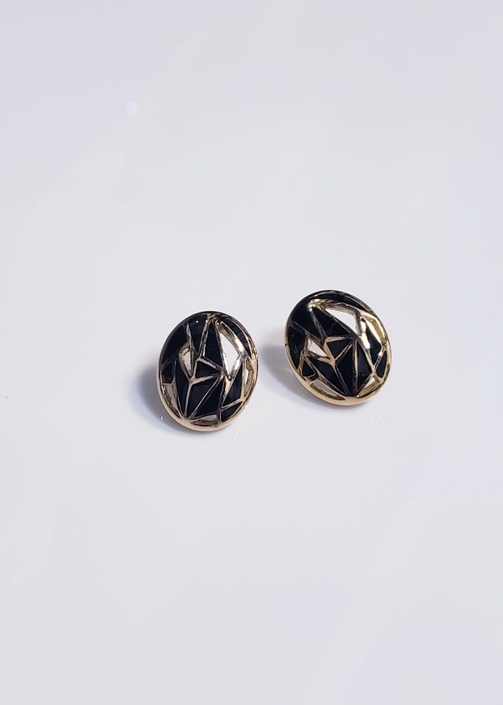 Myka - Graphic Oval Post Earrings