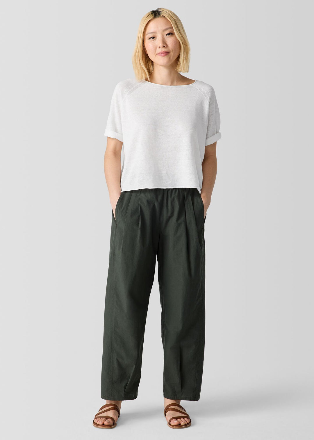 Eileen Fisher - Washed Organic Cotton Poplin Lantern Pant -SALE