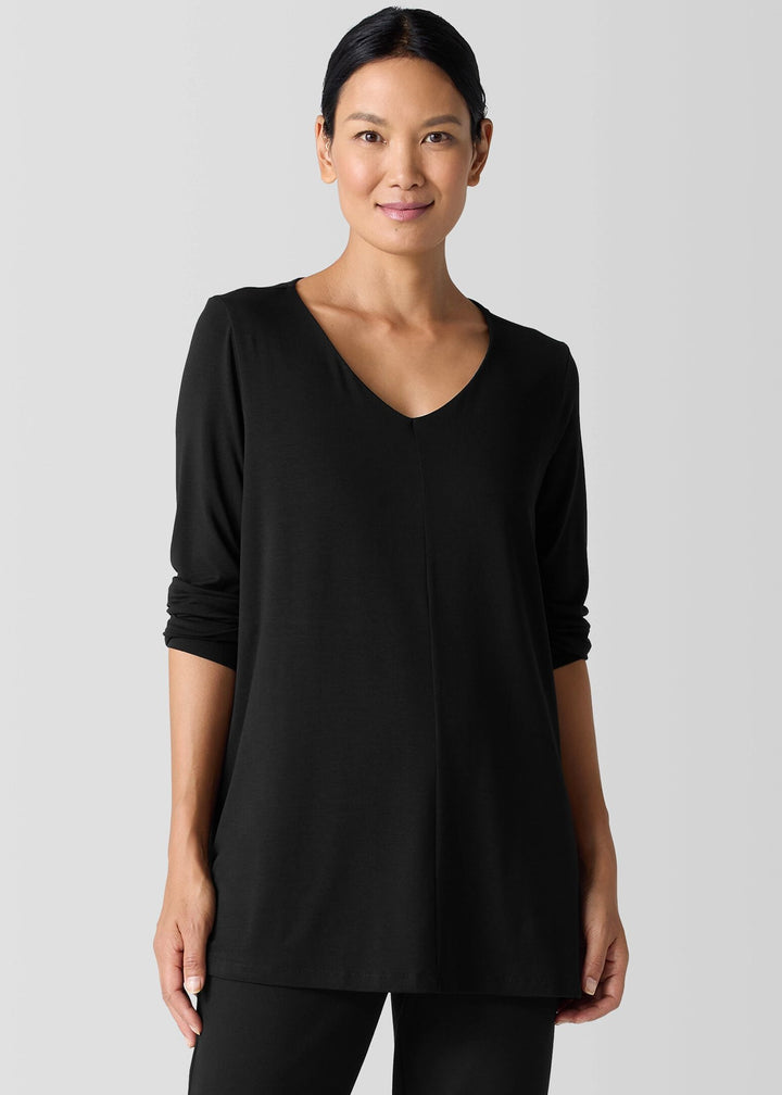 Eileen Fisher - Fine Jersey V-Neck Long Top