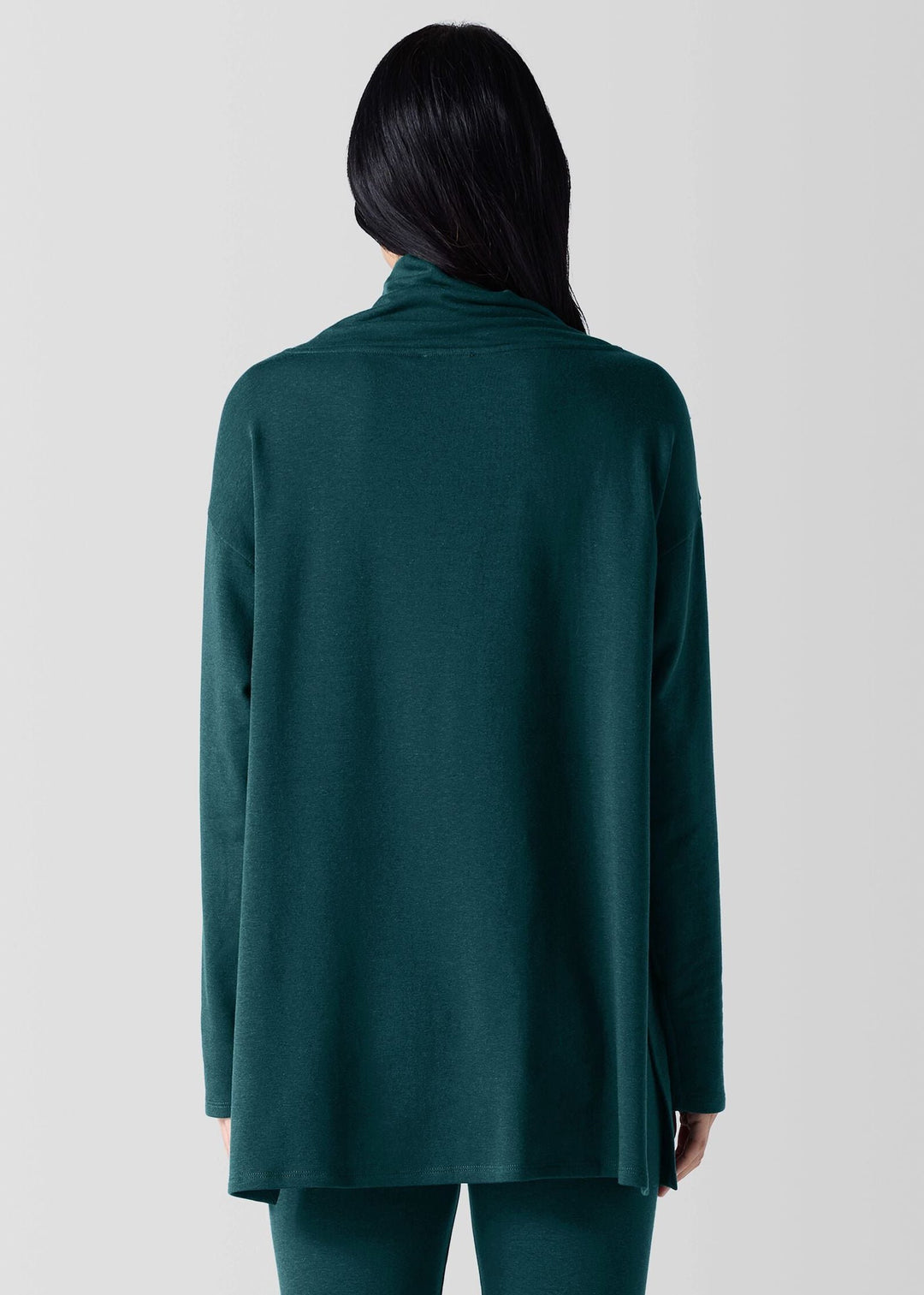 Eileen Fisher - Cozy Brushed Terry Hug Funnel Neck Long Top