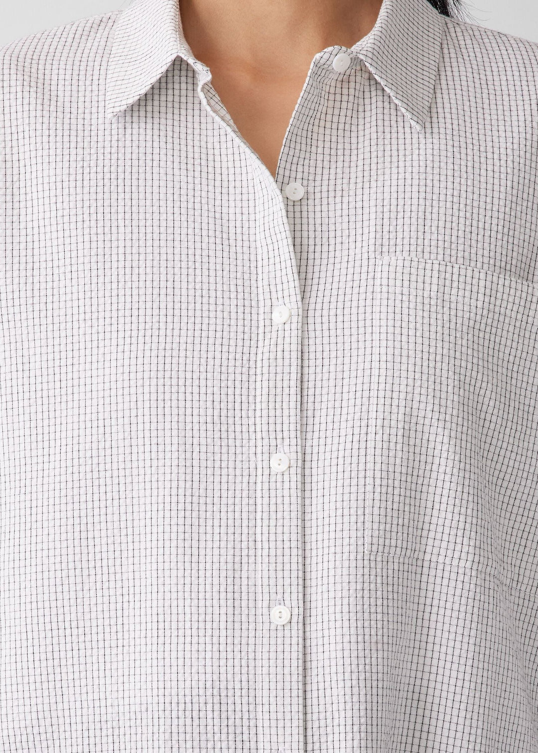 Eileen Fisher - Puckered Organic Linen Classic Collar Shirt -SALE