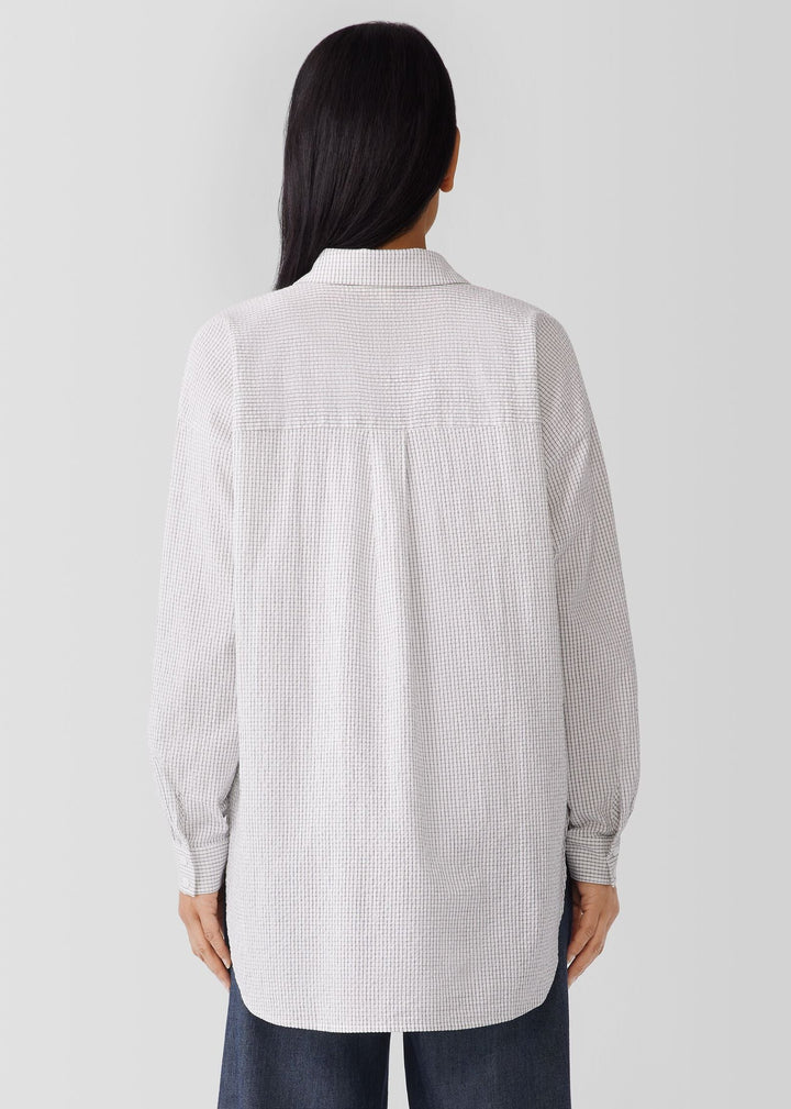 Eileen Fisher - Puckered Organic Linen Classic Collar Shirt -SALE