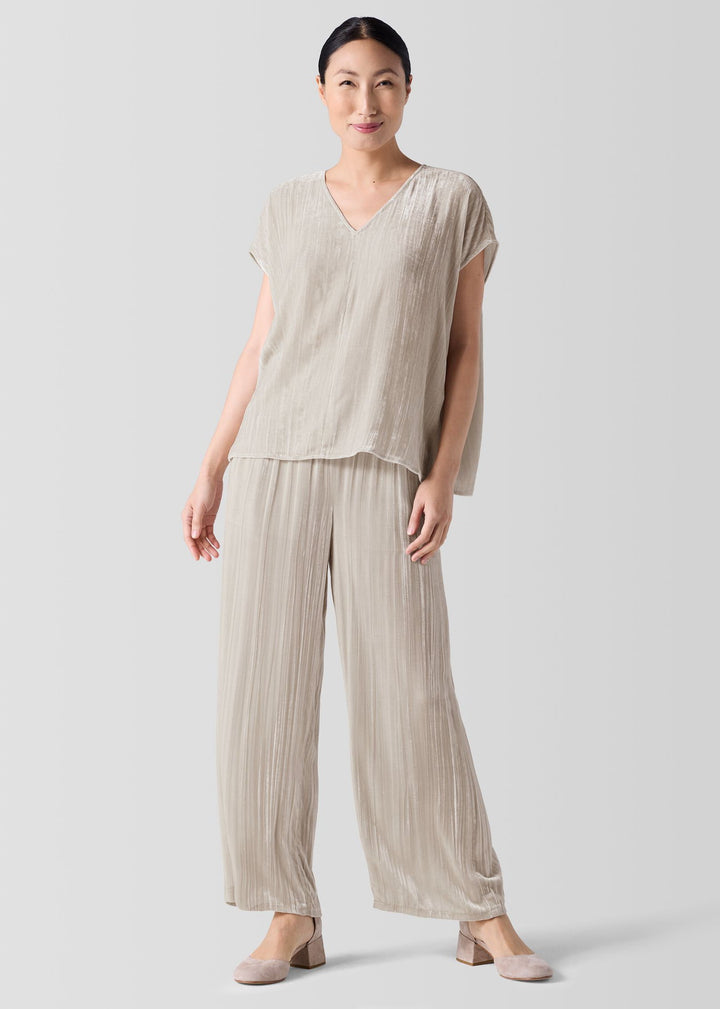 Eileen Fisher - Crushed Velvet Wide-Leg Pant