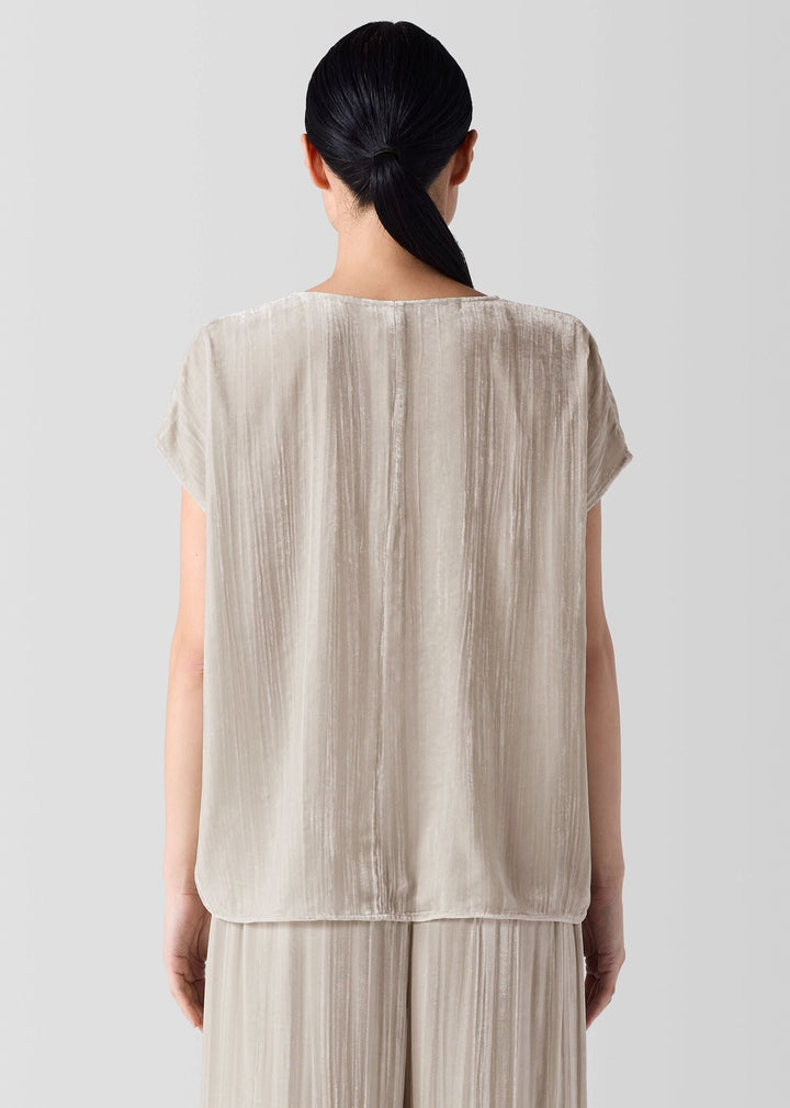 Eileen Fisher - Crushed Velvet V-Neck Square Top