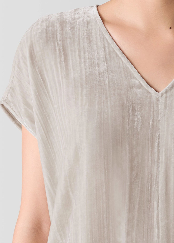 Eileen Fisher - Crushed Velvet V-Neck Square Top