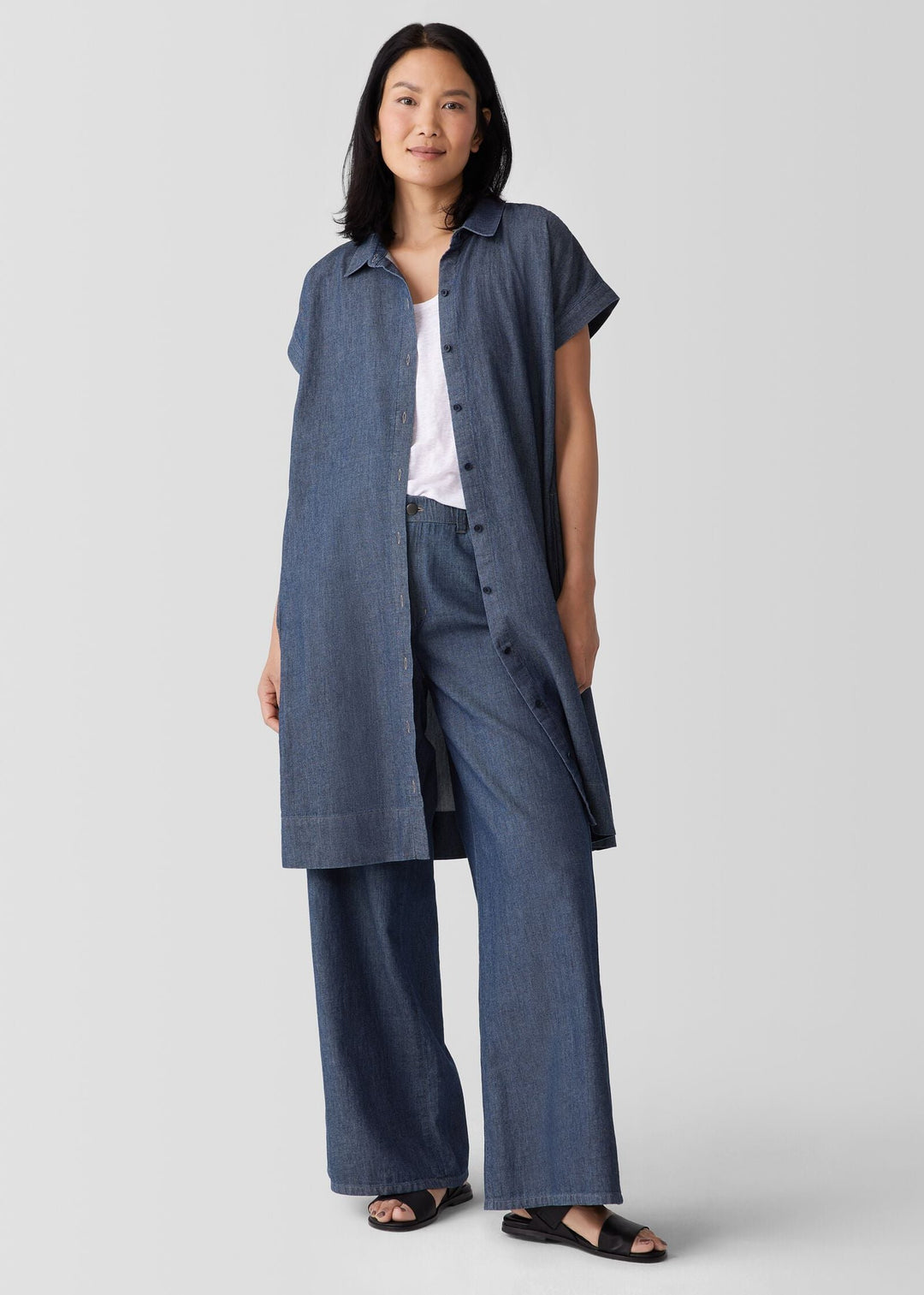 Eileen Fisher - Airy Organic Cotton Twill Shirtdress -SALE