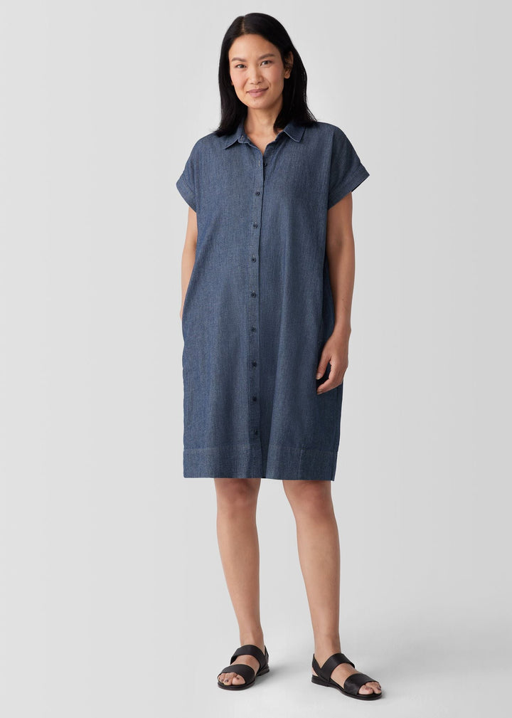 Eileen Fisher - Airy Organic Cotton Twill Shirtdress -SALE