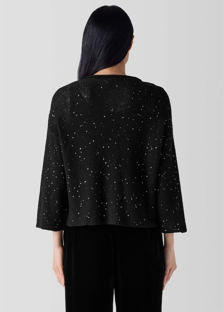 Eileen Fisher - Merino Sequin Jewel Neck Top