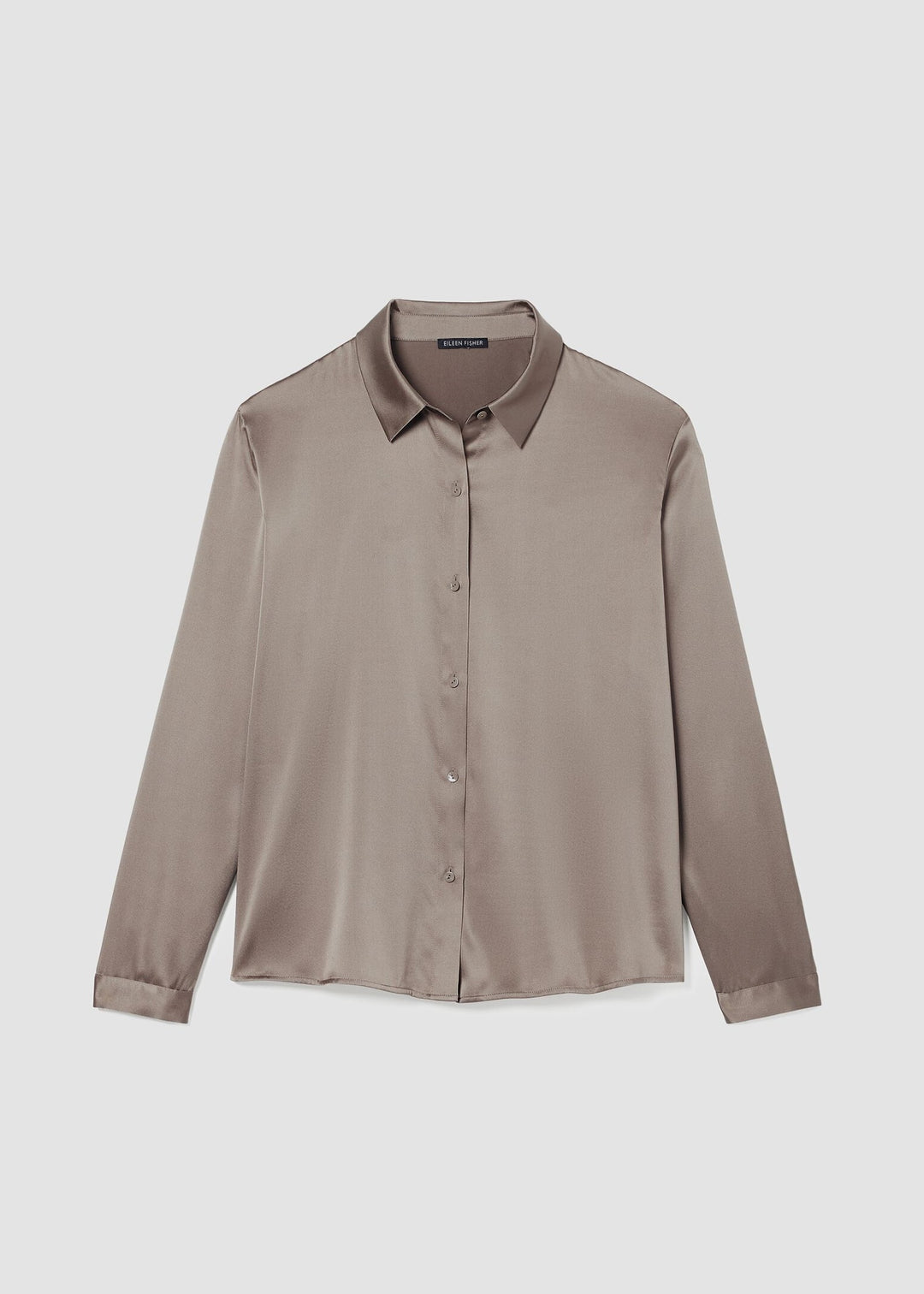 Eileen Fisher - Stretch Silk Charmeuse Classic Collar Shirt