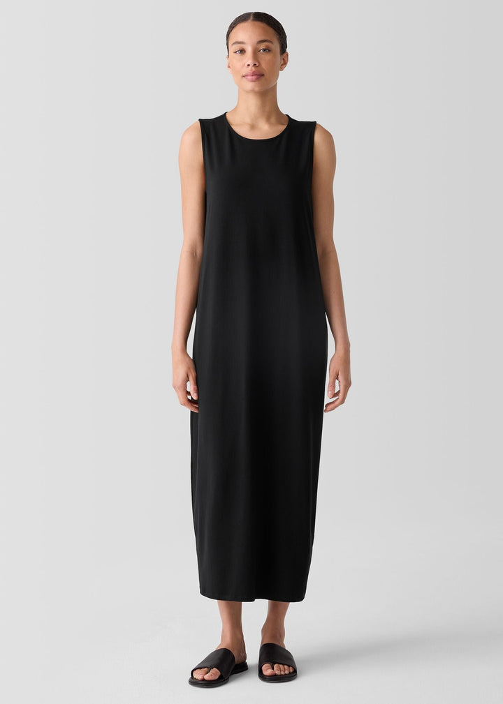 Eileen Fisher - Stretch Jersey Knit Round Neck Dress -SALE