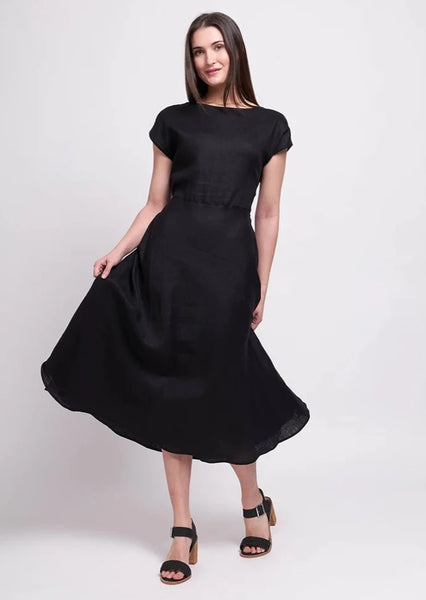 12 Ami Solid 3/4 Sleeve Bubble Hem Pocket Midi Dress Black S : :  Clothing, Shoes & Accessories