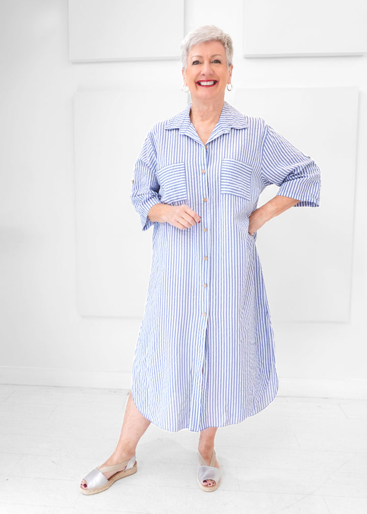 Catherine Lillywhite's - Seersucker Shirt Dress