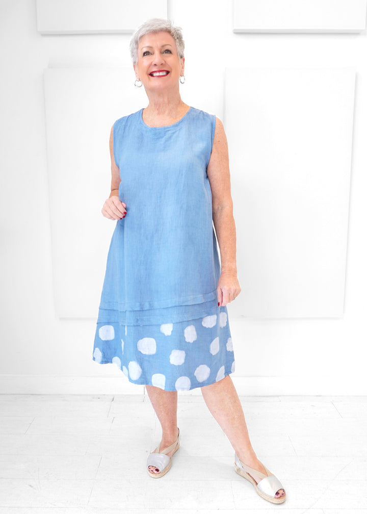 Catherine Lillywhite's - Linen Polka Dot Trim Dress