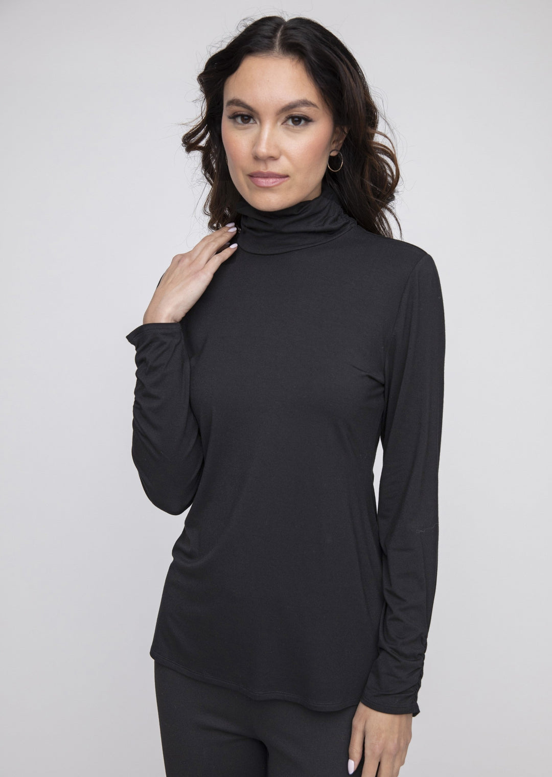 Liv - Ruched Turtleneck Top