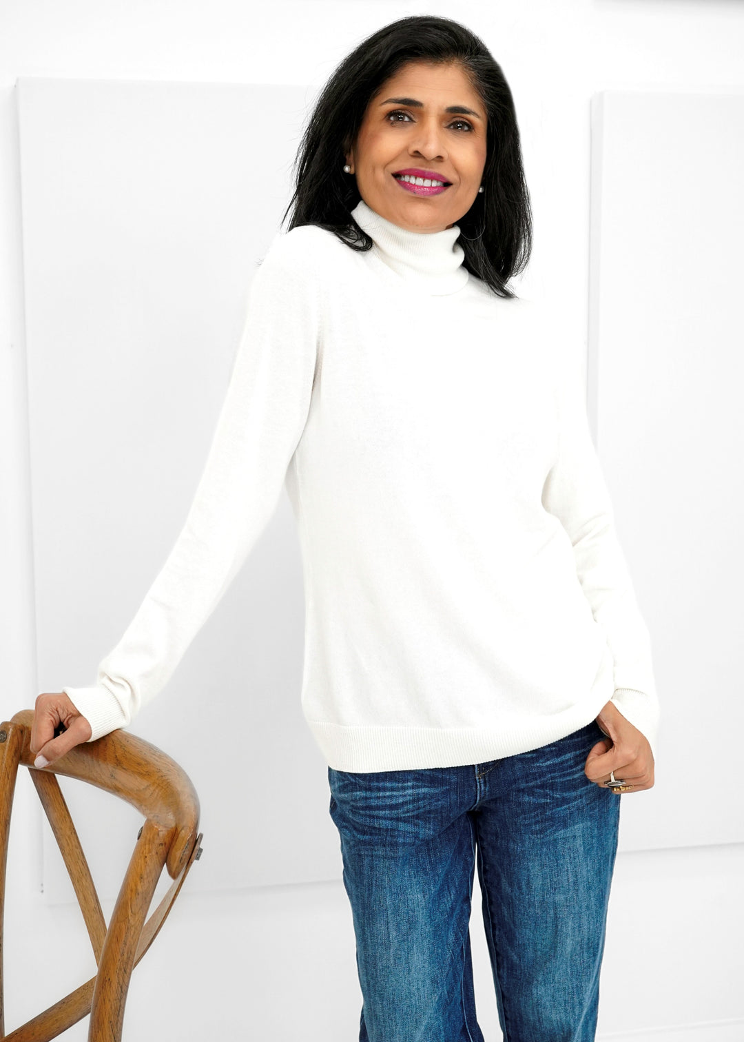 Alashan - Cotton Cashmere Legacy Fold Over Turtleneck