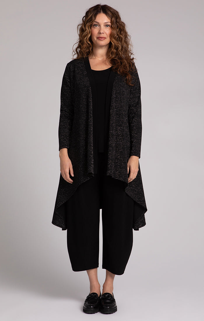 Sympli - Metallic Pique Flutter Duster Cardigan