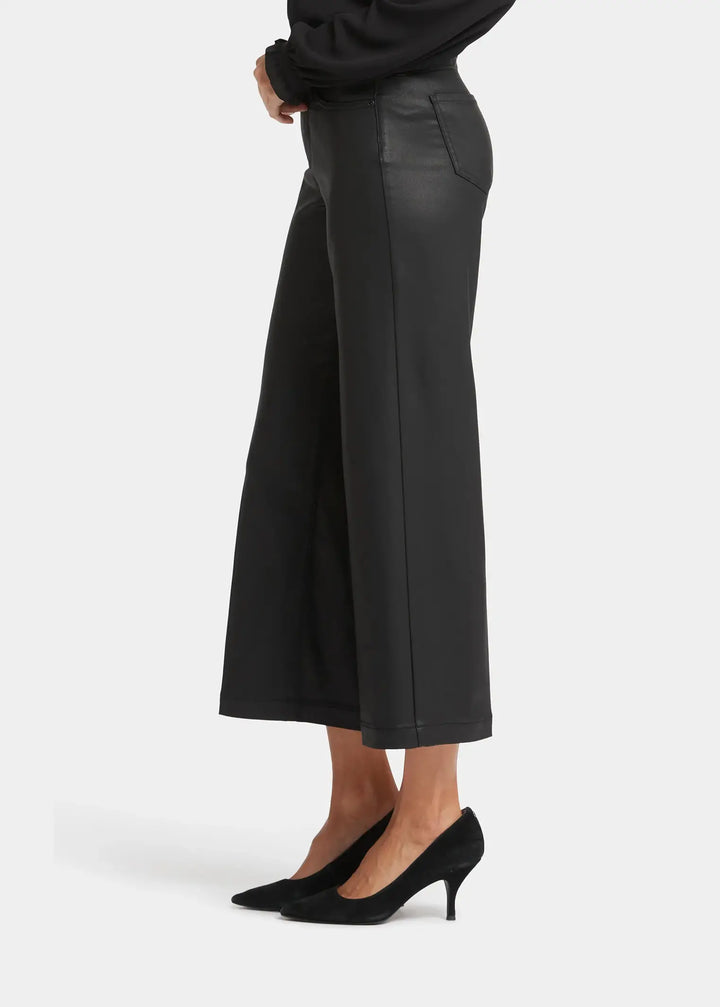 NYDJ - Coated Theresa Wide Leg Ankle Jeans - Black Coated