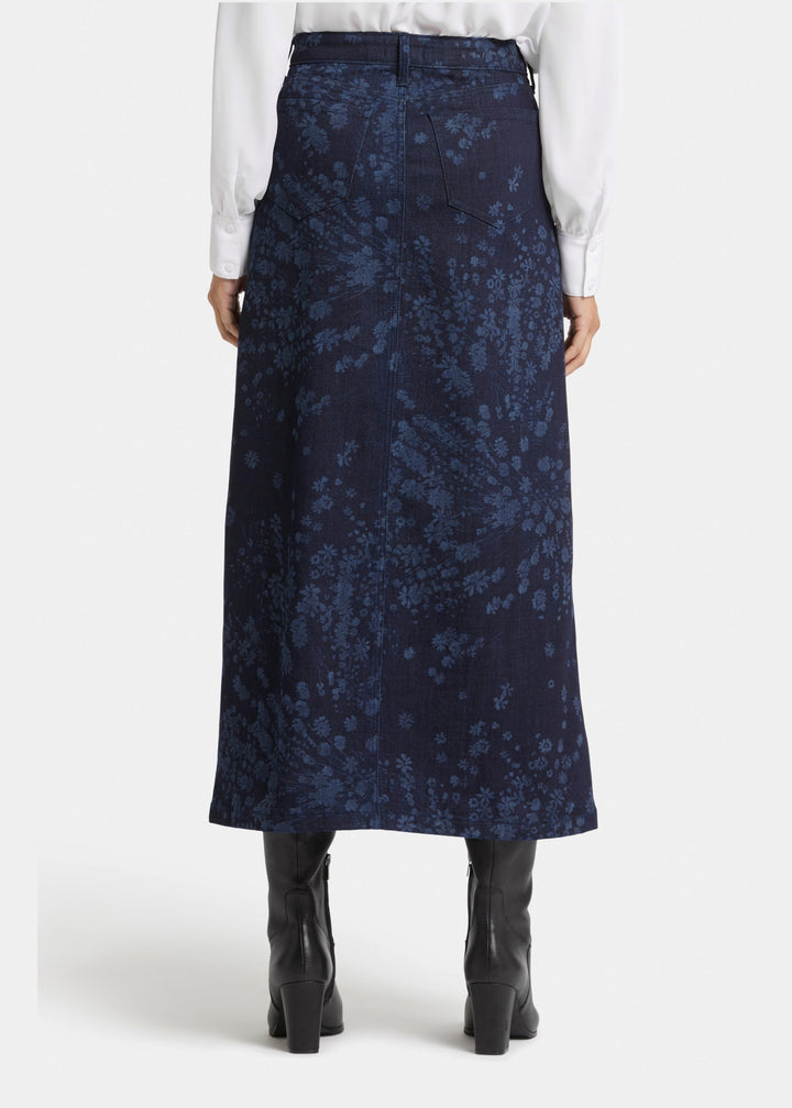 NYDJ - High Rise Long Skirt With Slit - Dark Indigo Salome