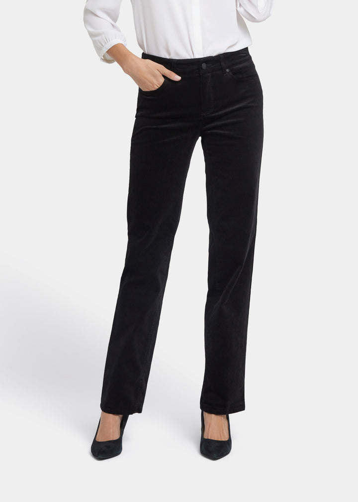 NYDJ - Marilyn Straight Pants In Velveteen - Black