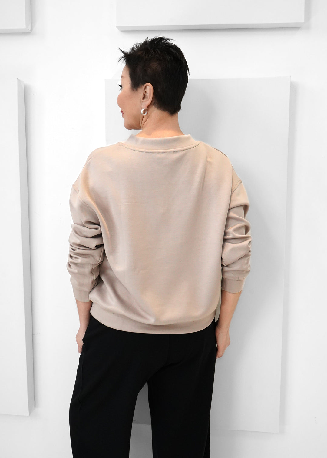 Luxe Modal - Scuba V-neck Long Sleeve Top