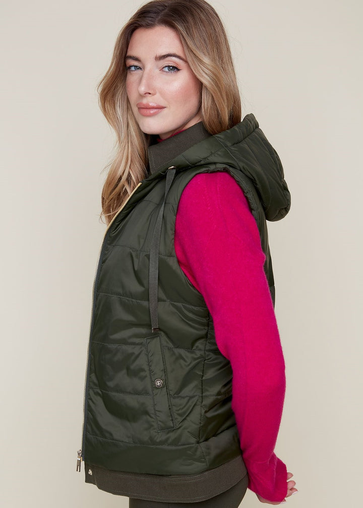 Renuar - Hooded Vest with Denim Trim