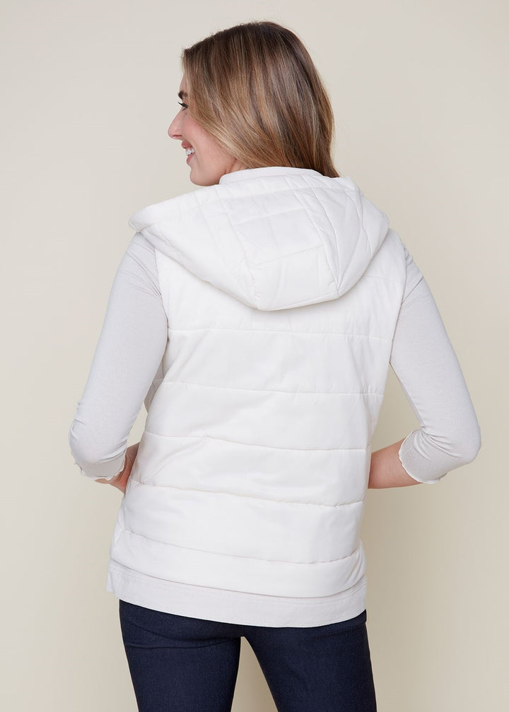 Renuar - Hooded Vest with Denim Trim